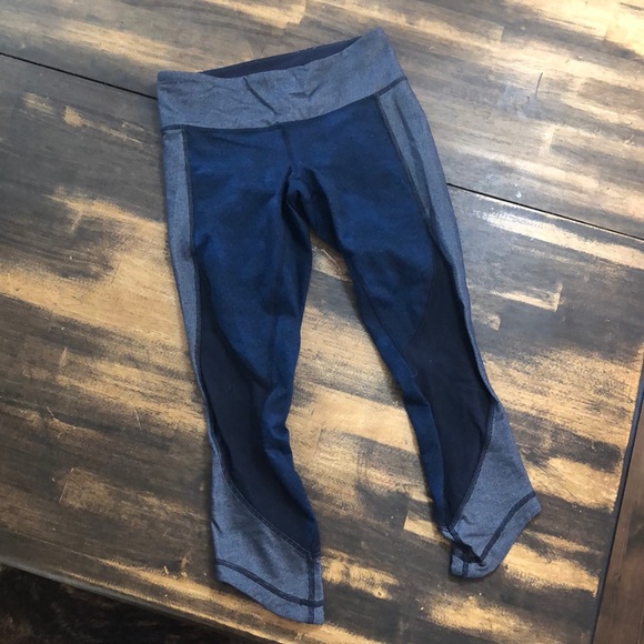 lululemon athletica Pants - Lululemon faux denim crop size 4 GUC